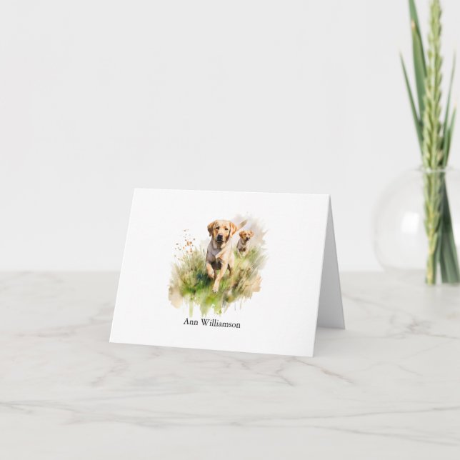 Yellow Labrador Folded Note Card (Front)