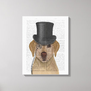 Yellow Labrador, Formal Hound and Hat Canvas Print