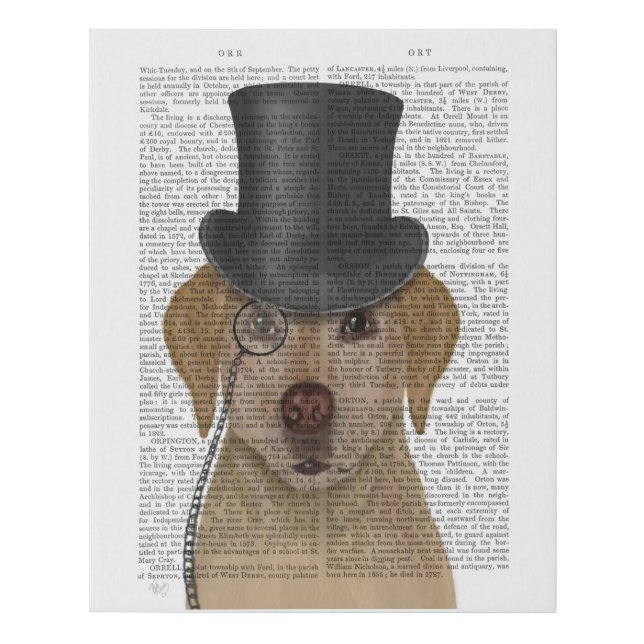 Yellow Labrador, Formal Hound and Hat Faux Canvas Print (Front)