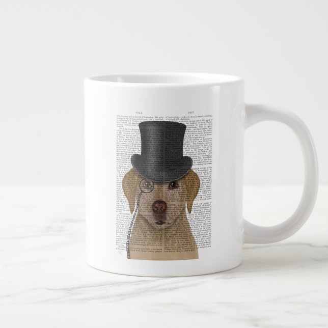 Yellow Labrador, Formal Hound and Hat Giant Coffee Mug (Right)