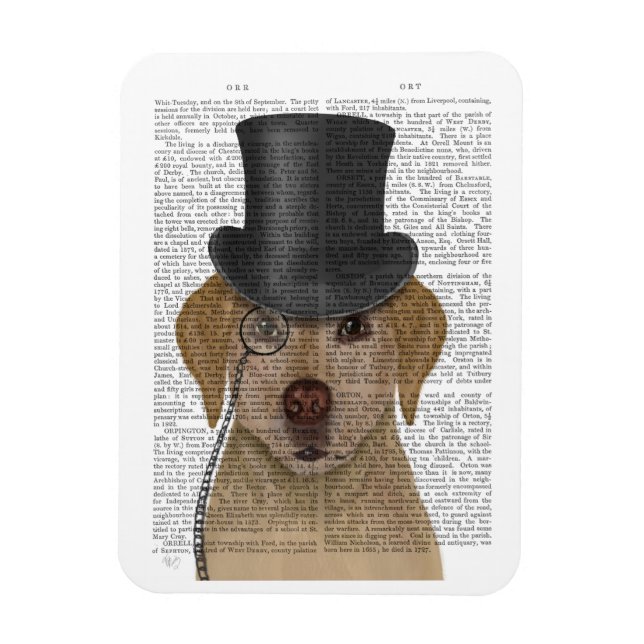 Yellow Labrador, Formal Hound and Hat Magnet (Vertical)