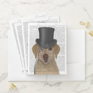 Yellow Labrador, Formal Hound and Hat Pocket Folder