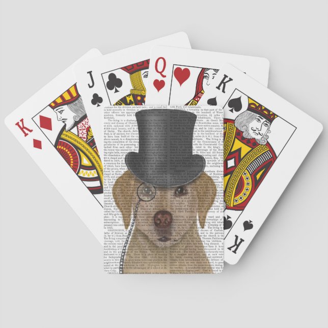 Yellow Labrador, Formal Hound and Hat Poker Cards (Back)