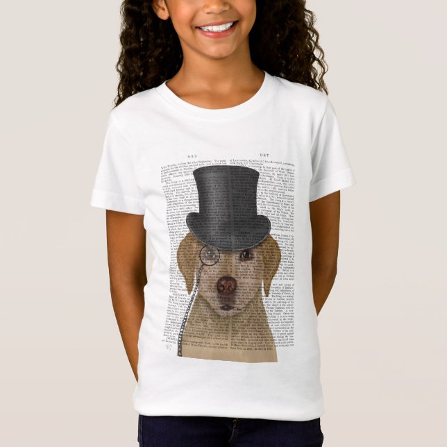 Yellow Labrador, Formal Hound and Hat T-Shirt (Front)