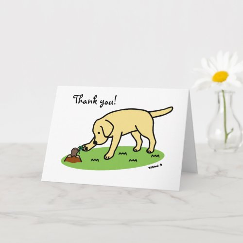 Yellow Labrador Friendly Thank You Card
