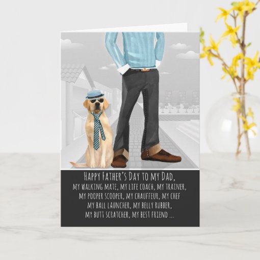 Yellow Labrador from the Dog Father's Day Card | Zazzle