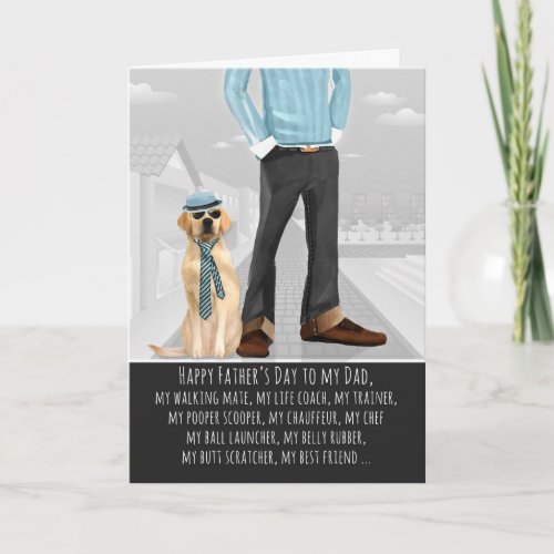 Yellow Labrador from the Dog Fathers Day Card