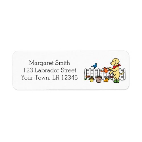 Yellow Labrador Gardener Return Address Label