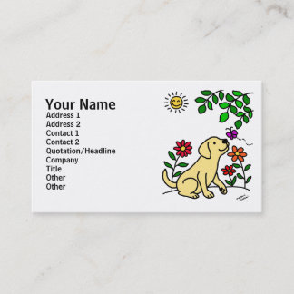 Yellow Labrador & Green Business Card
