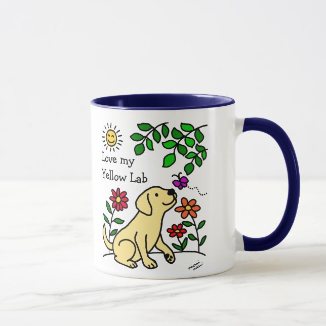 Yellow Labrador & Green Mug (Right)