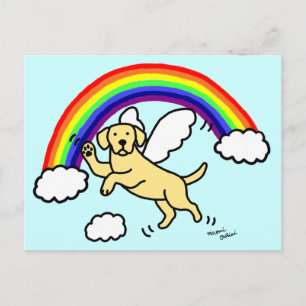 Yellow Labrador Guardian Angel (Rainbow Bridge) Postcard