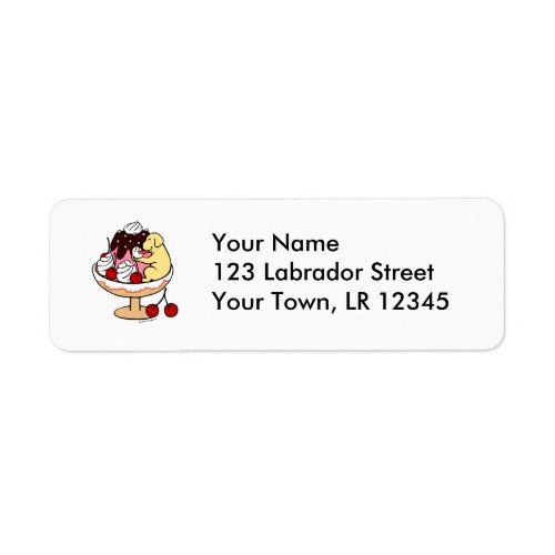 Yellow Labrador  Ice Cream Sundae Label