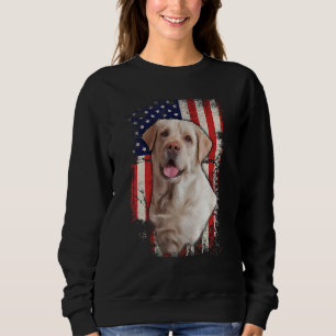 Yellow Labrador Labs Patriotic American Flag Dog 4 Sweatshirt