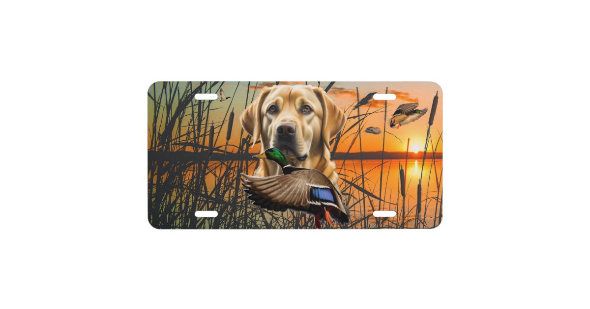 Yellow Labrador License Plate, Flying Mallard License Plate Zazzle