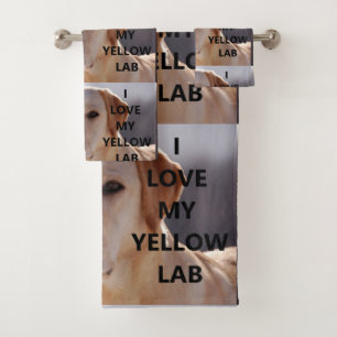 yellow labrador love w pic bath towel set