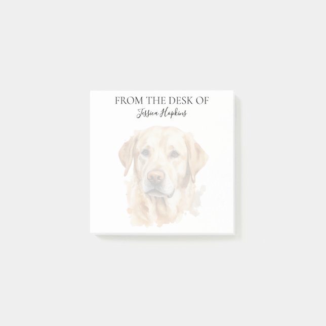 Yellow Labrador Lover Monogrammed Dog Post-it Notes (Front)
