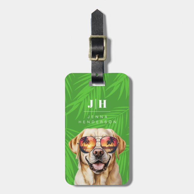 Yellow Labrador Luggage Tag (Front Vertical)