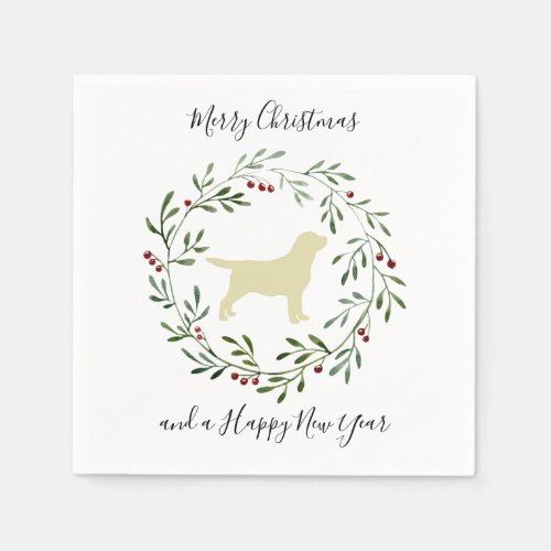 Yellow Labrador Merry Christmas Labrador Retriever Napkins