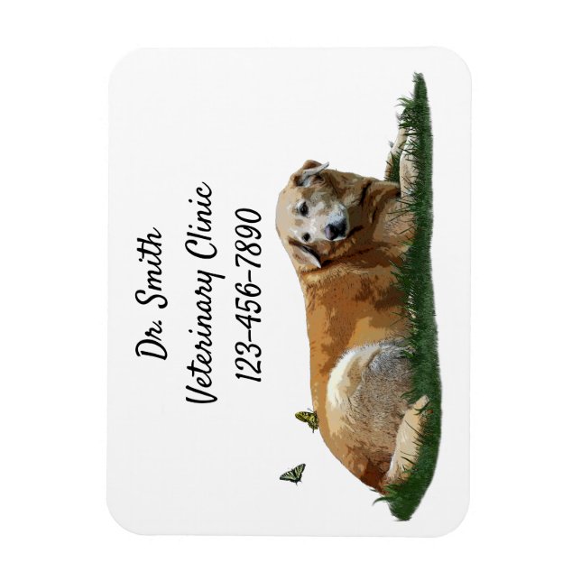 Yellow Labrador Mixed Breed Dog Flexible Magnet (Vertical)