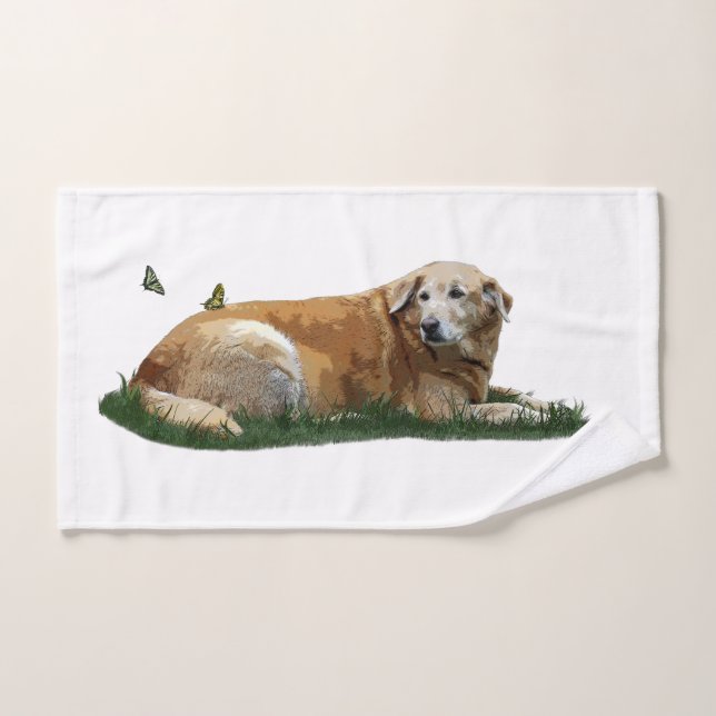 Yellow Labrador Mixed Breed Dog Hand Towel (Hand Towel)