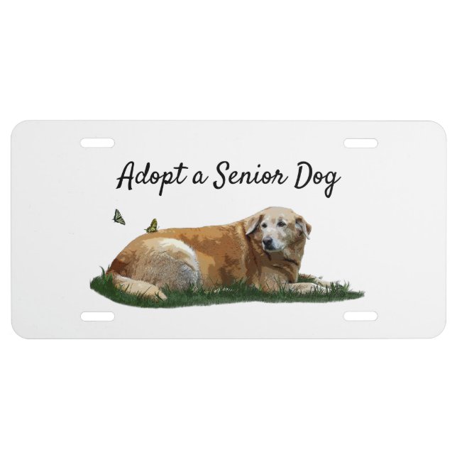 Yellow Labrador Mixed Breed Dog License Plate (Front)