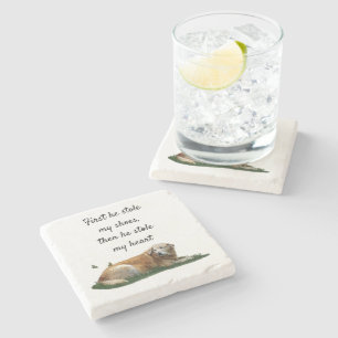 Yellow Labrador Mixed Breed Dog Stone Coaster