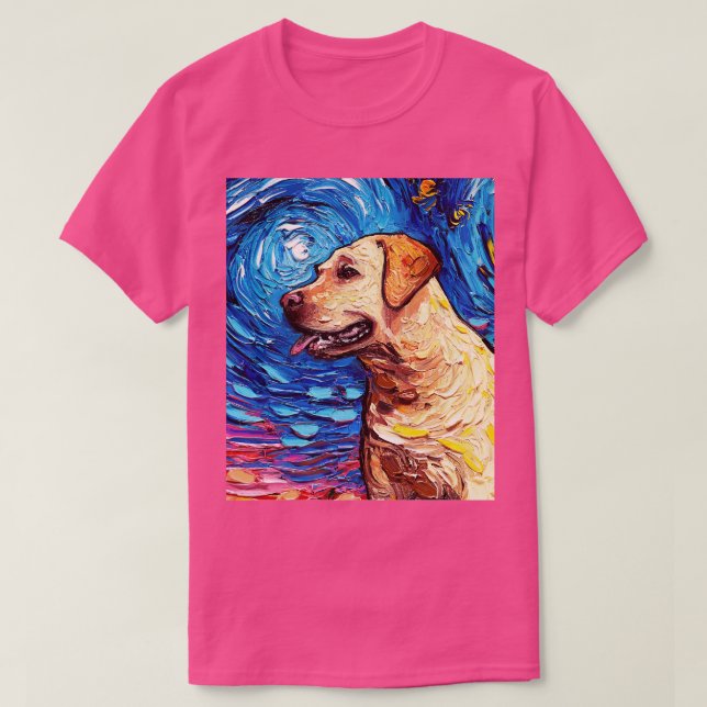 Yellow Labrador Night portrait T-Shirt (Design Front)