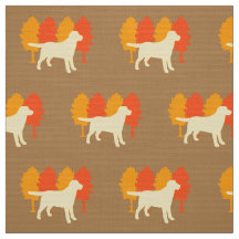 Yellow Labrador Outline Autumn Trees Toffee