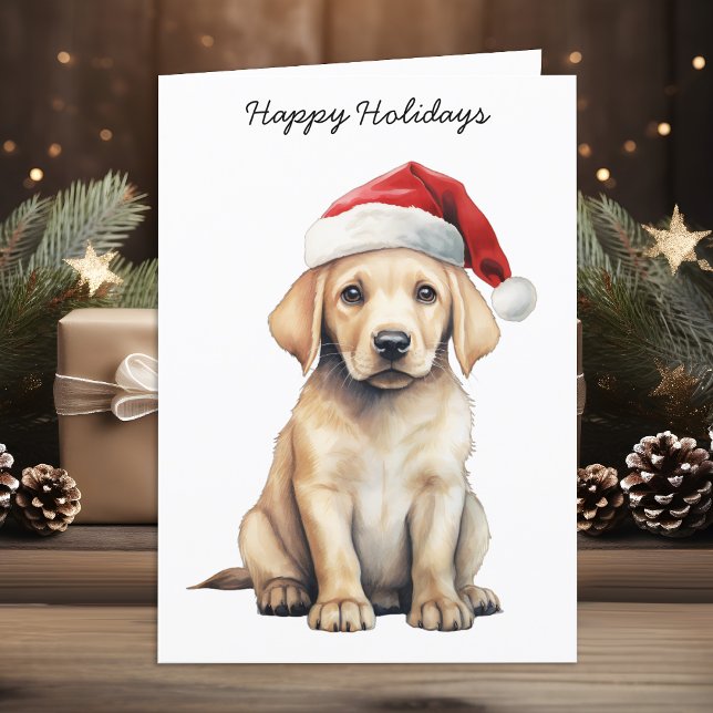 Yellow Labrador Personalized Dog Lover Christmas  Holiday Card (Creator Uploaded)