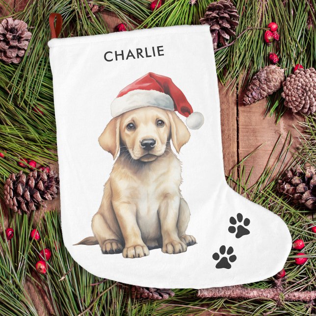 Yellow Labrador Personalized Dog Lover Christmas  Large Christmas Stocking (Creator Uploaded)