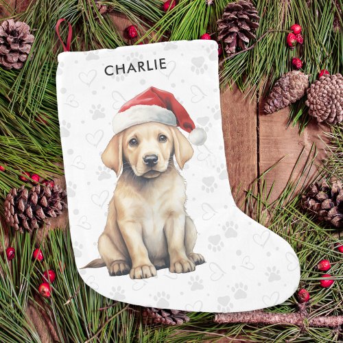 Yellow Labrador Personalized Dog Lover Christmas  Small Christmas Stocking