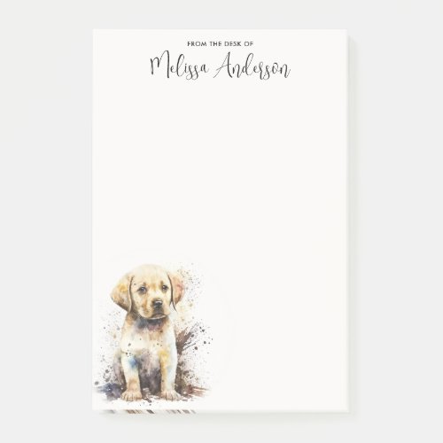 Yellow Labrador Personalized Dog Lover Puppy  Post_it Notes