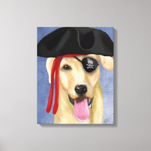 Yellow Labrador Pirate Canvas Print