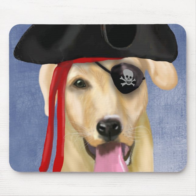 Yellow Labrador Pirate Mouse Pad (Front)