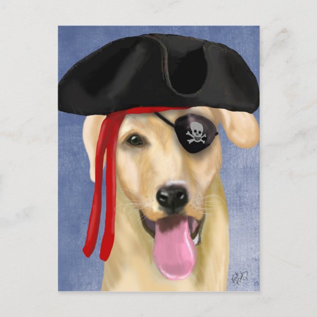 Yellow Labrador Pirate Postcard (Front)