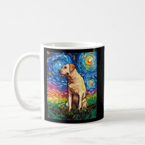 Yellow Labrador Profile Starry Night Dog By Aja Coffee Mug