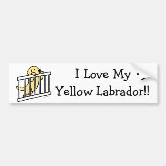 Yellow Labrador Puppy Cartoon Bumper Sticker