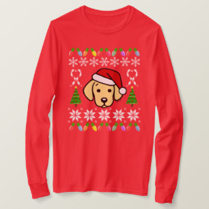 Yellow Labrador Puppy Christmas Pattern T-Shirt