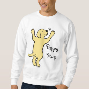 Yellow Labrador Puppy Hug Cartoon Sweatshirt