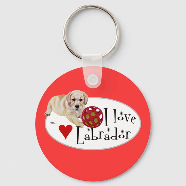 Yellow Labrador Puppy Keychain (Front)