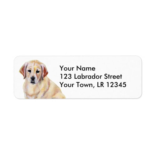 Yellow Labrador Puppy Painting Label