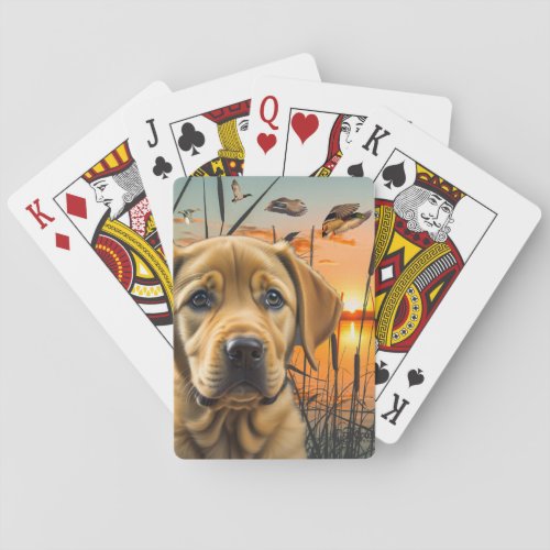 Yellow Labrador Puppy Playing Cards Labrador  Poker Cards