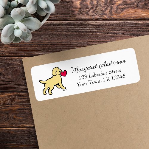 Yellow Labrador Puppy Return Address Label