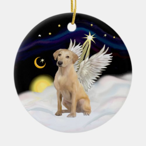 Yellow Labrador Retriever Angel Ceramic Ornament