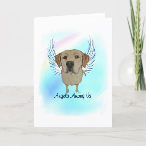 Yellow Labrador Retriever Angel Dog Pet Loss Thank You Card