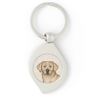 Yellow Labrador Retriever Art Cute Lab Dog Head Keychain