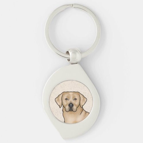 Yellow Labrador Retriever Art Cute Lab Dog Head Keychain