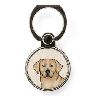 Yellow Labrador Retriever Art Cute Lab Dog Head Phone Ring Stand