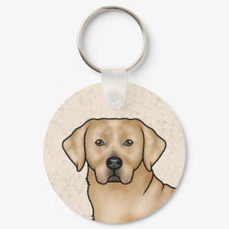 Yellow Labrador Retriever Art Cute Lab Portrait Keychain