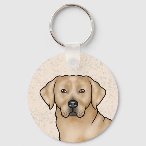 Yellow Labrador Retriever Art Cute Lab Portrait Keychain